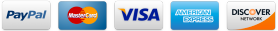 Paypal, Mastercard, VISA, American Express, Discover